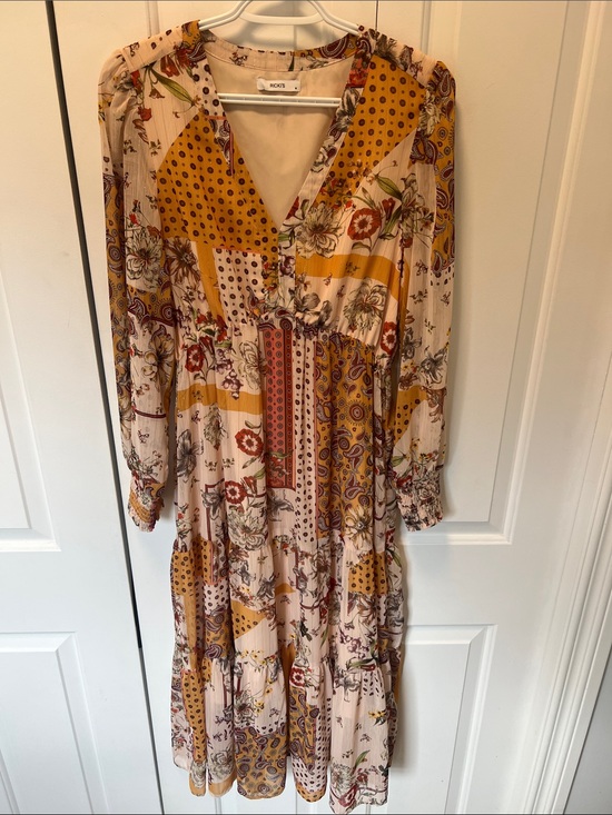 Ricki's Dresses & Skirts - Ricki’s Patchwork Mixed Print V-Neck Maxi Dress